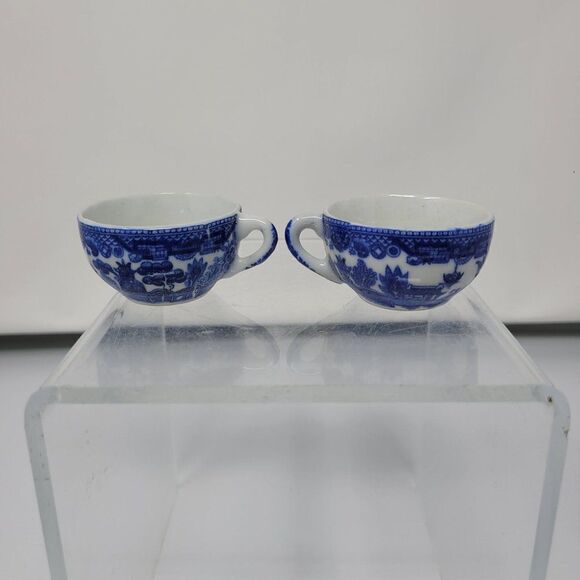 Vintage Blue Willow Porcelain Childrens Doll Tea‎ Party Set Japan Playset Gift - Picture 7 of 16